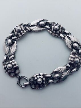 Georg Jensen Silver Floral Link Bracelet